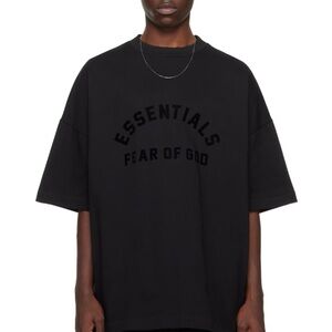Essentials Black Short Sleeve Tee Oversized Fit